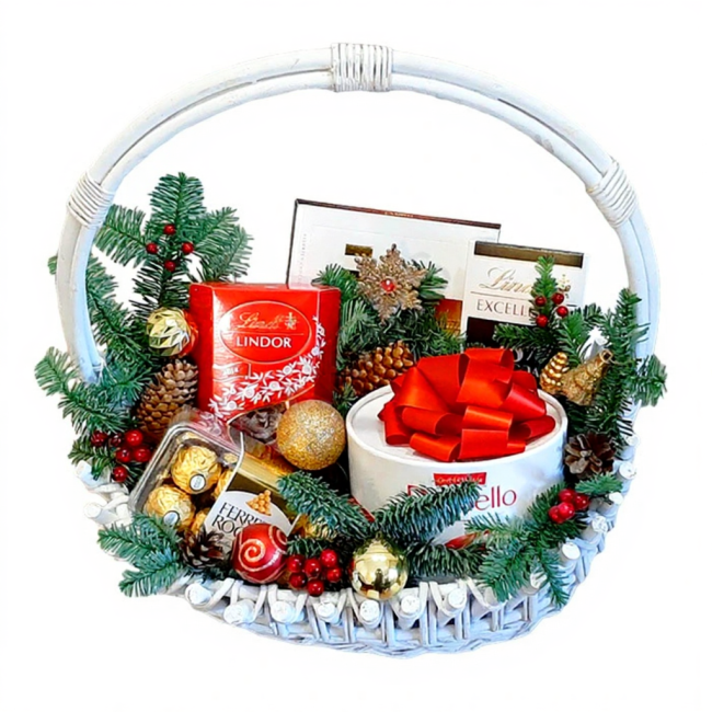 Букет цветов "Новогодняя корзина №6"