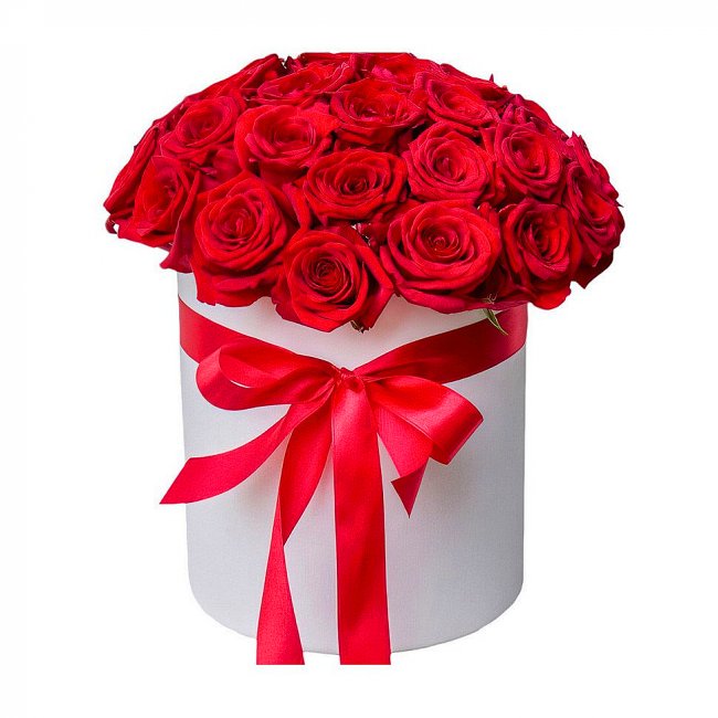 Букет цветов "Шляпная коробка Любовь в розах" Букет цветов "Шляпная коробка Любовь в розах"