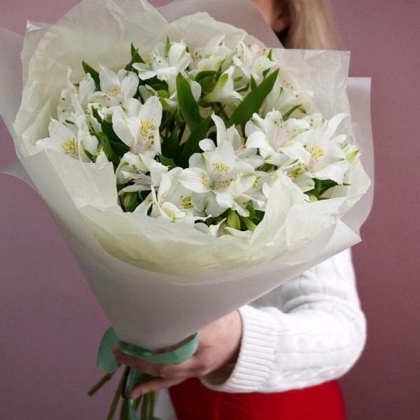 Букет цветов "Букет из белых альстромерий" Букет цветов "Букет из белых альстромерий"